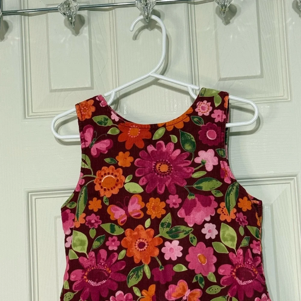 Gymboree Floral Kids Dress Size 4T- Pink and Orange 100% Cotton